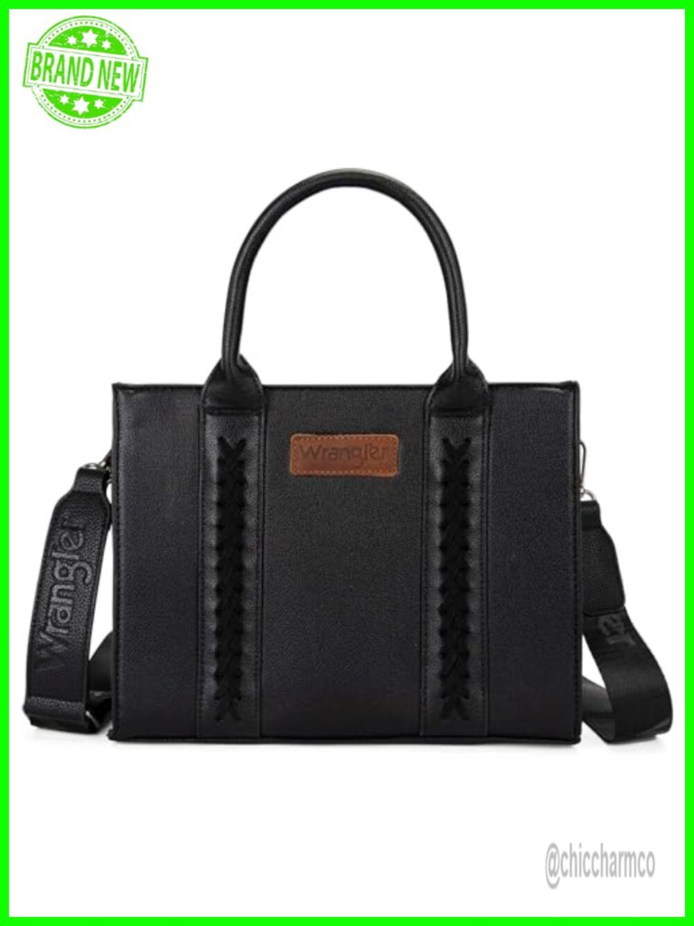 Western Whipstitch Tote Bag with Crossbody Strap Medium Handbag